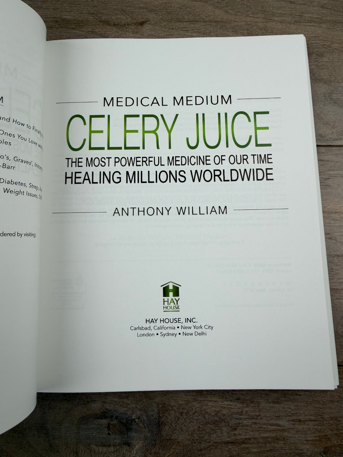 Medical Medium Celery Juice Anthony William 2019 1st Ed Hay House Health