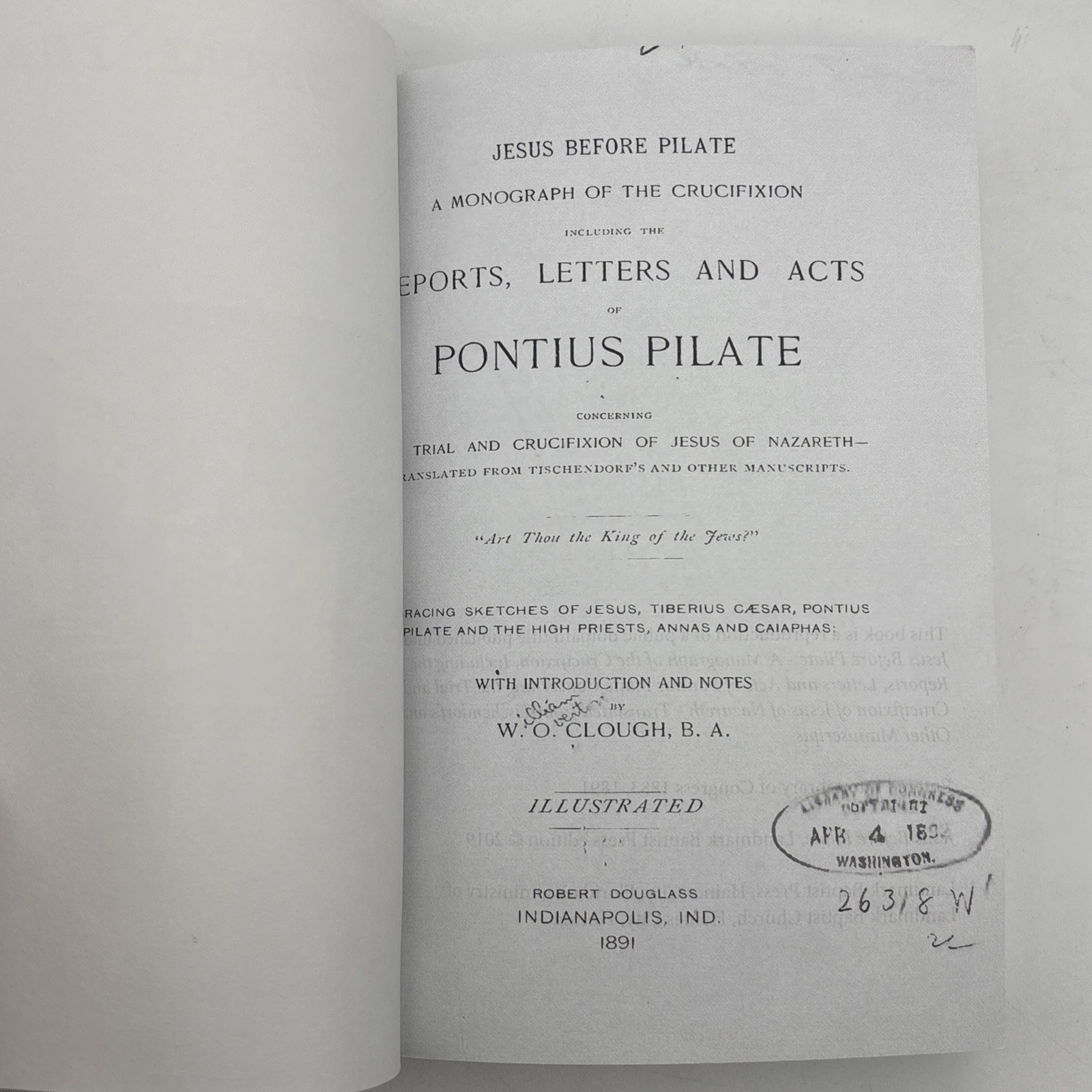 Jesus Before Pilate By Robert Douglass 1891 Landmark Baptist Press Edition 2019
