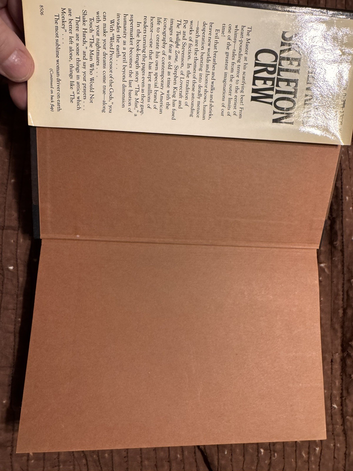 Skeleton Crew, Stephen King, 1985 1st edition 1st printing in Mylar, Very good