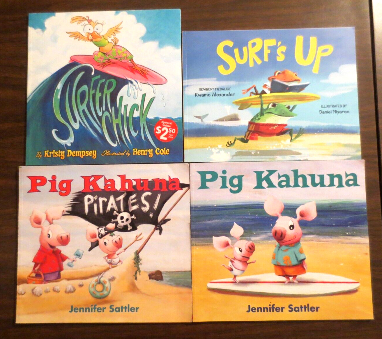 Lot of 4 PIG KAHUNA By Jennifer Sattler + SURFER CHICK By Kristy Dempsey
