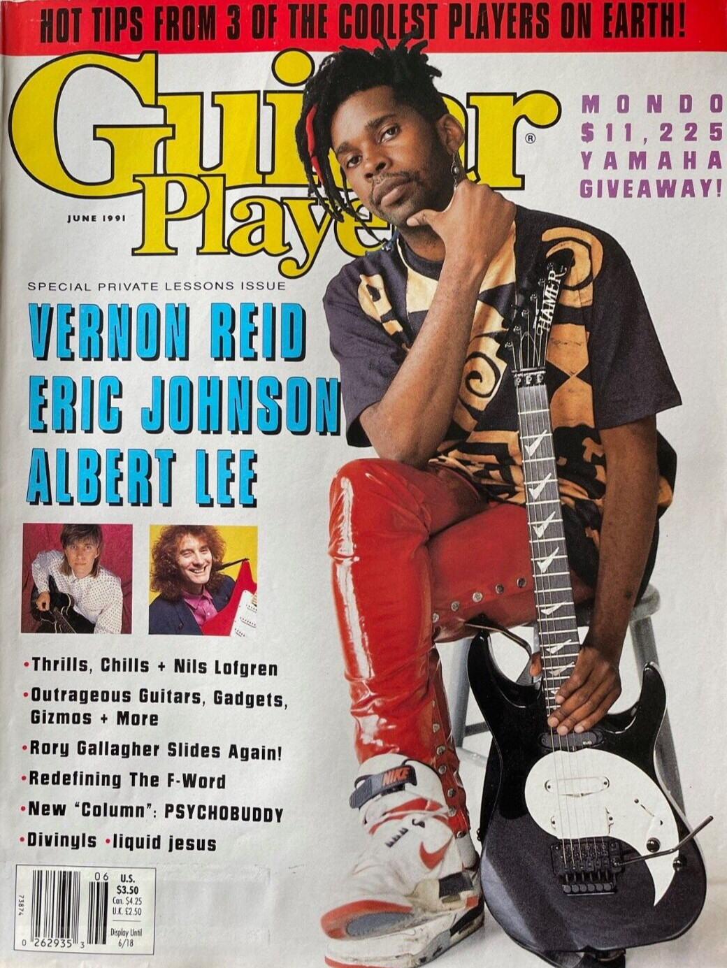 Guitar Player Magazine June 1991 Vernon Reid Eric Johnson Albert Lee & More!