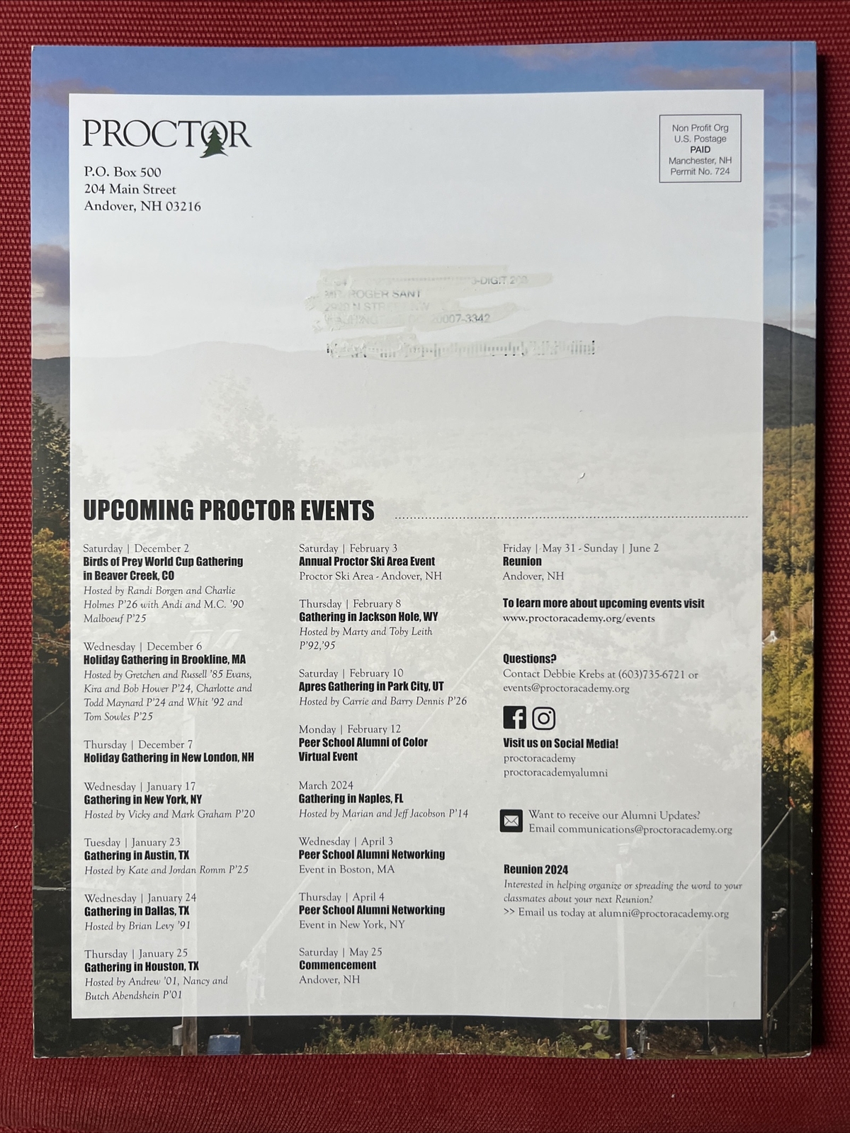 PROCTOR A proctor academy publication FALL 2023 ROOTED IN THE COMMUNITY: 175 YR
