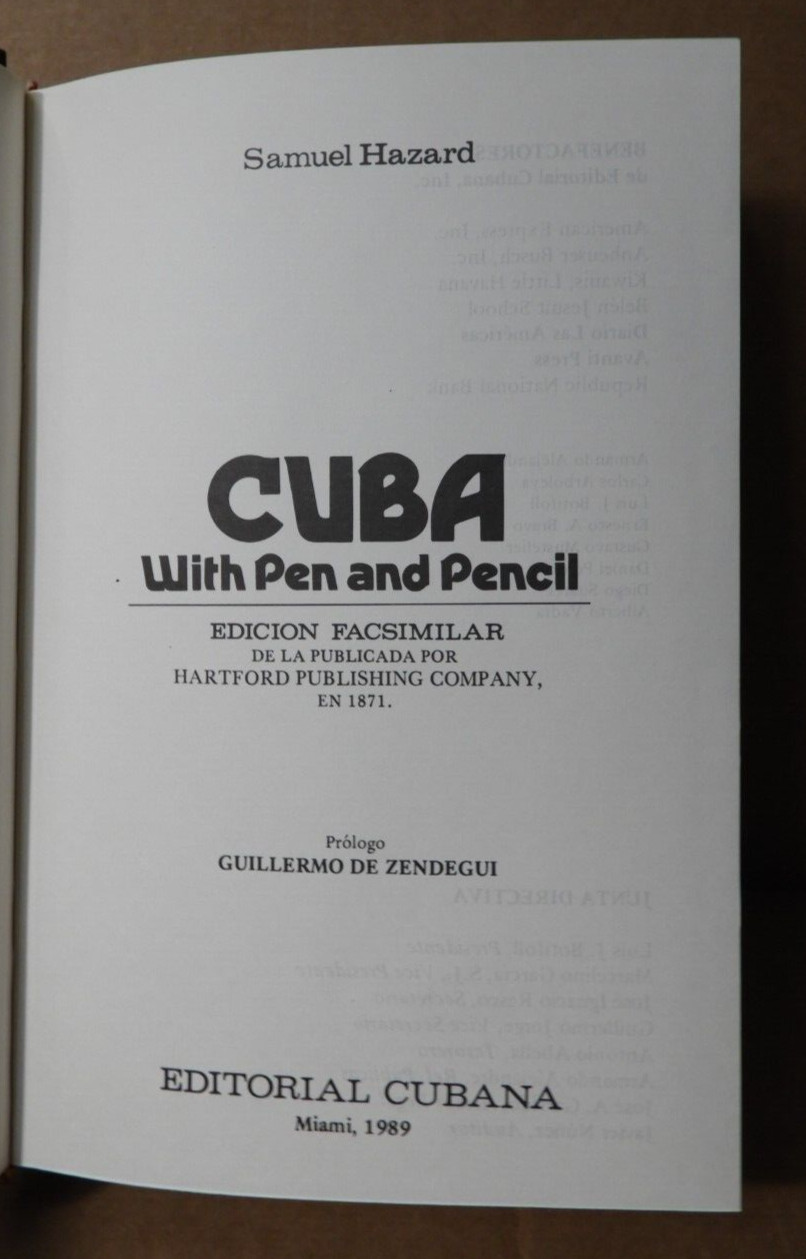 CUBA WITH PEN & PENCIL (EDICION FACSIMILAR) 1989 SAMUEL HAZARD EX!