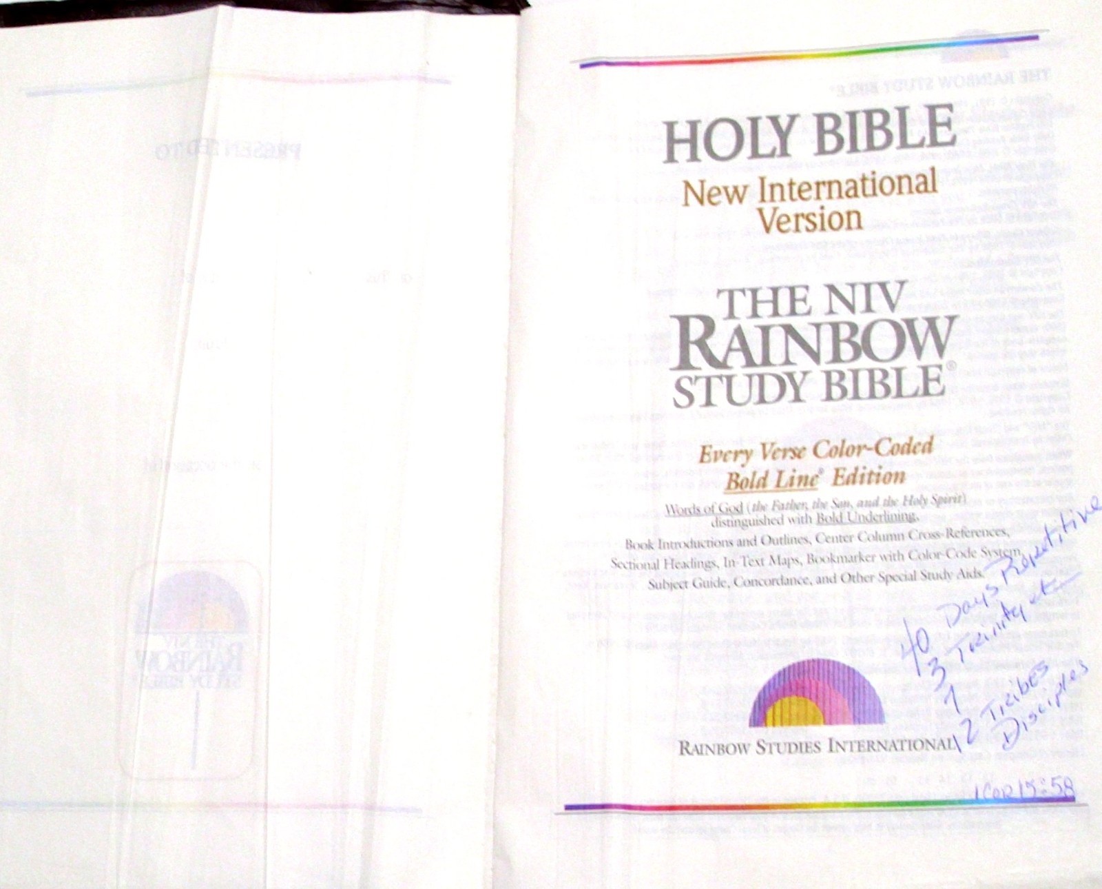 NIV RAINBOW STUDY BIBLE New International Version Faux Leather Bold Line Edition
