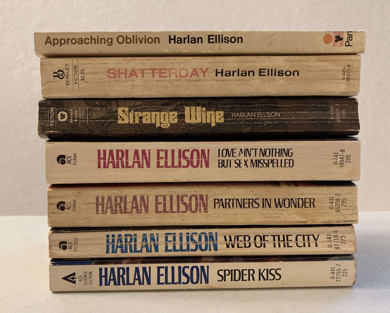7 VINTAGE 70s -80s Harlan Ellison paperbacks – Very Good/Good condition