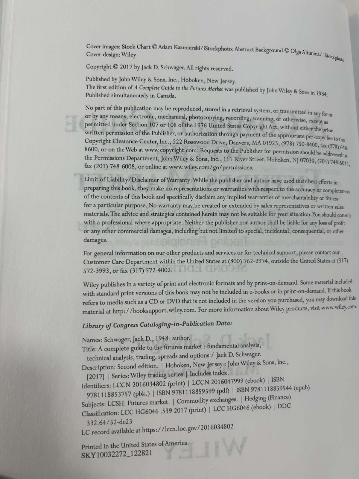 Jack D Schwager A Complete Guide to the Futures Market 2nd Edition Wiley Trading