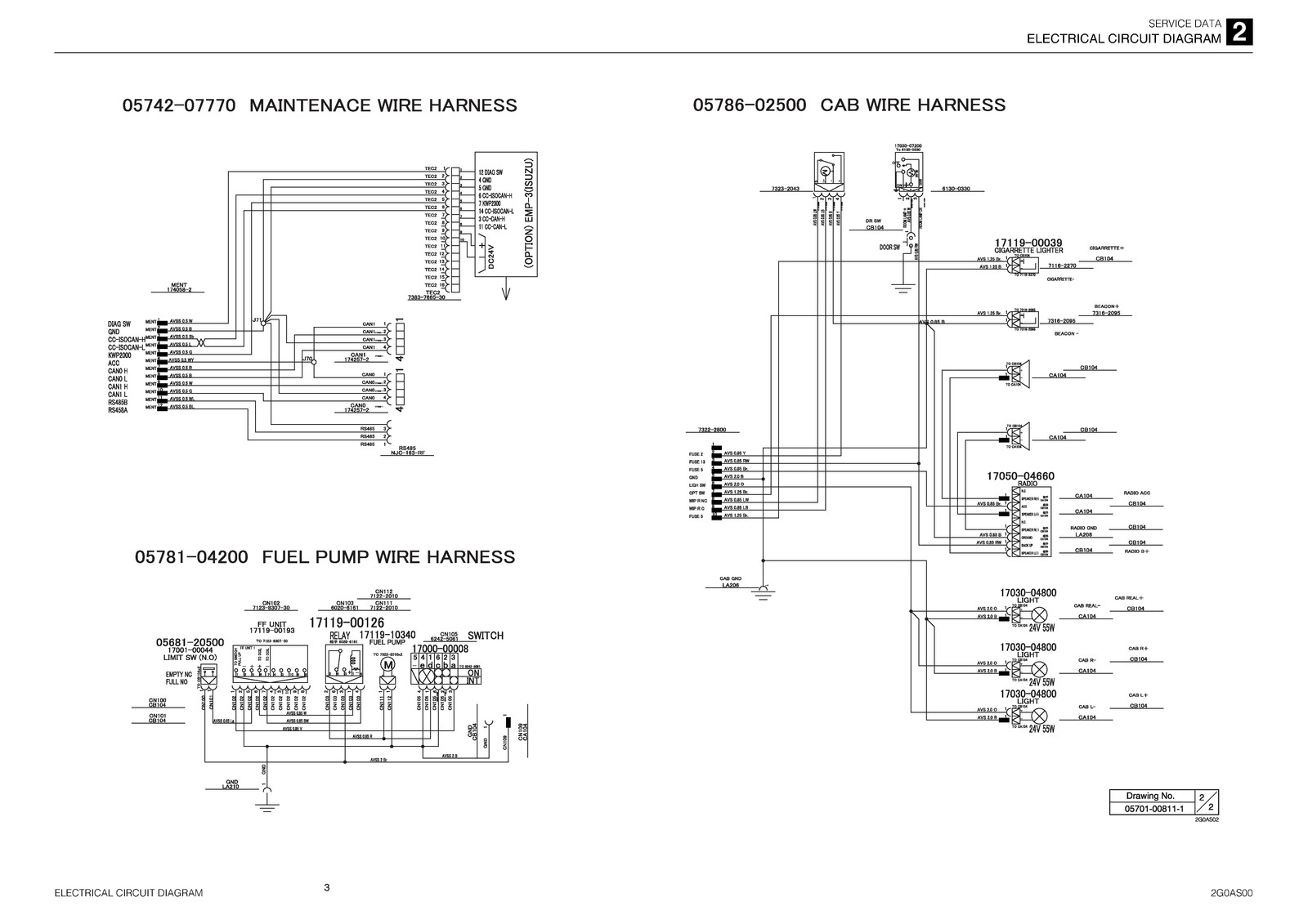 TAKEUCHI TB1140 Hydraulic Excavator Workshop Manual SN 514400002 Up, FOLDOUTS