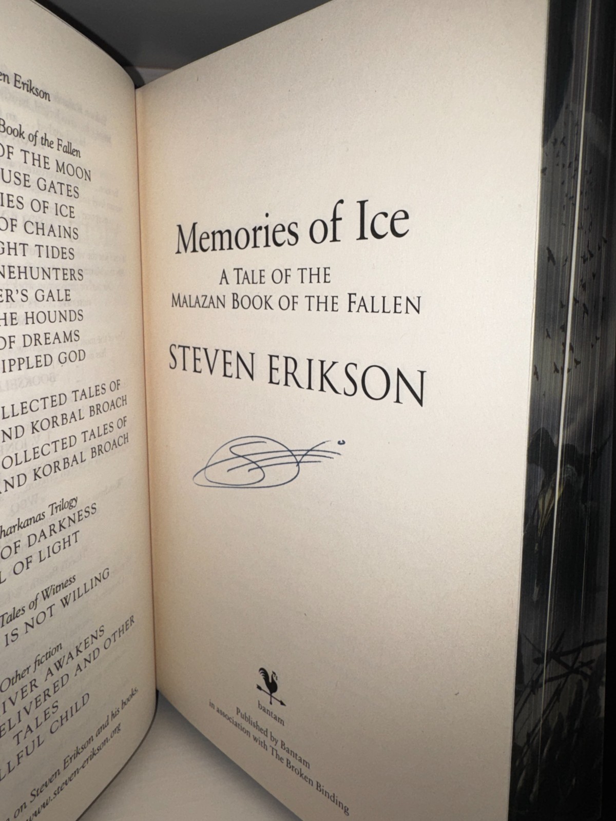 BROKEN BINDING Book 1-6 MALAZAN Book OfThe Fallen Steven Erikson SIGNED