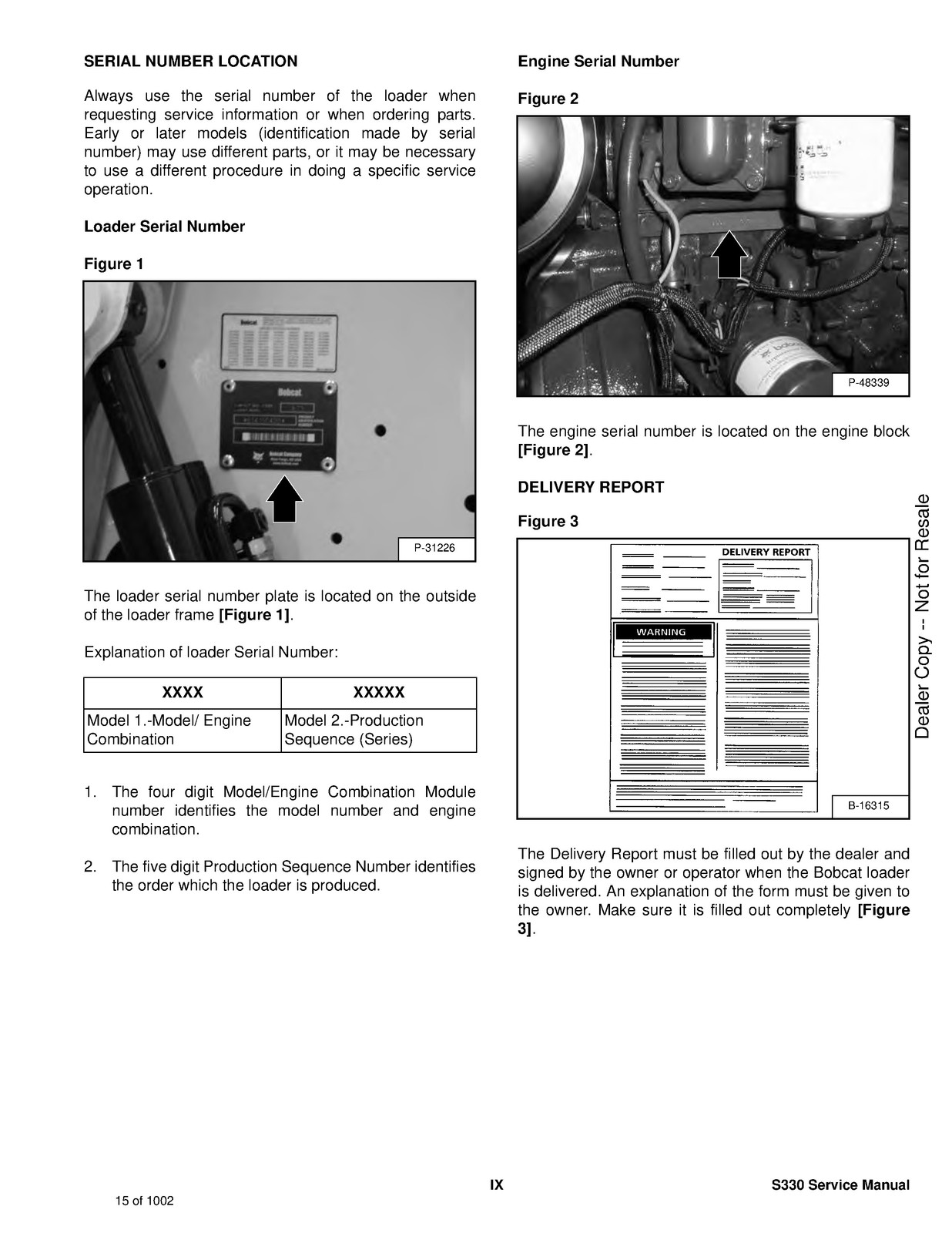 BOBCAT S330 Skid Steer Loader Service Manual 2009 SN A02011001 Up, FOLDOUTS