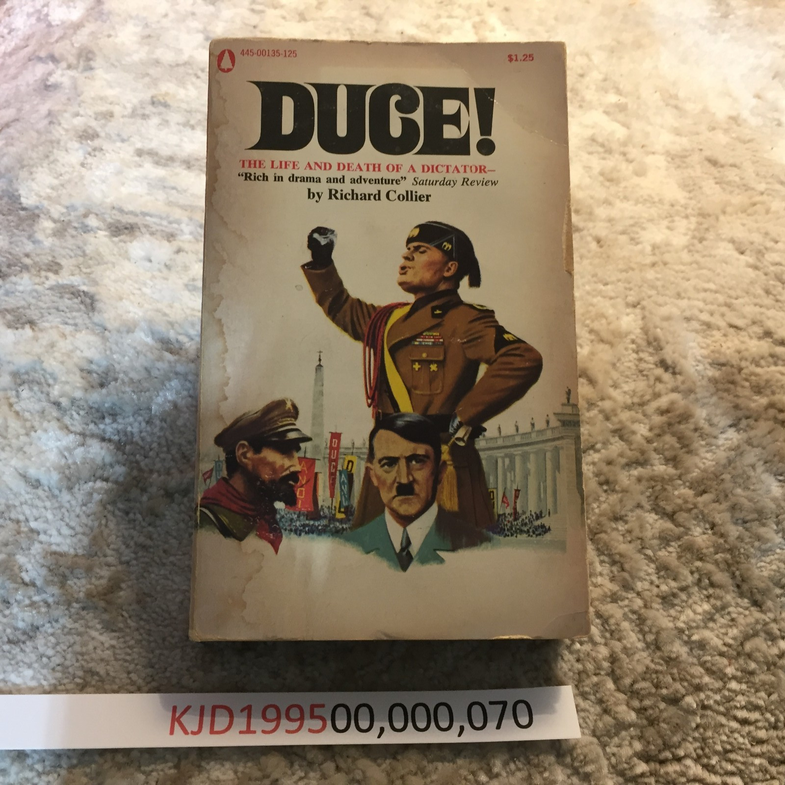 Duce! Military Biography Paperback Book by Richard Collier Popular Library 1971
