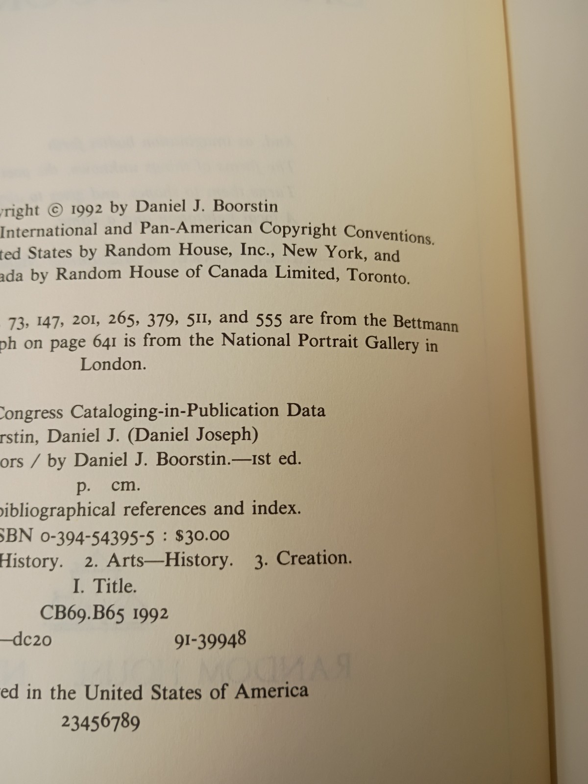 The Creators by Daniel J. Boorstin First Edition 1992, Hardcover, Dust Jacket
