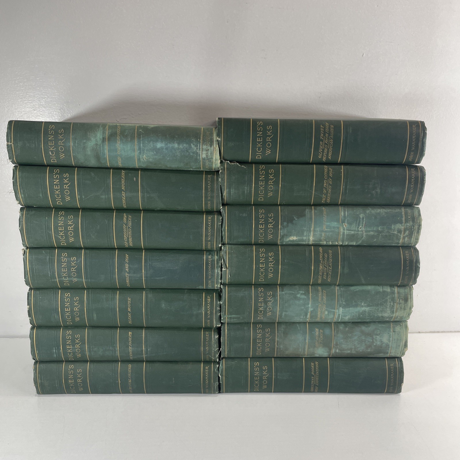 Lot of 14 Vintage Charles Dickens’s Works Hardcover Books John Wanamaker