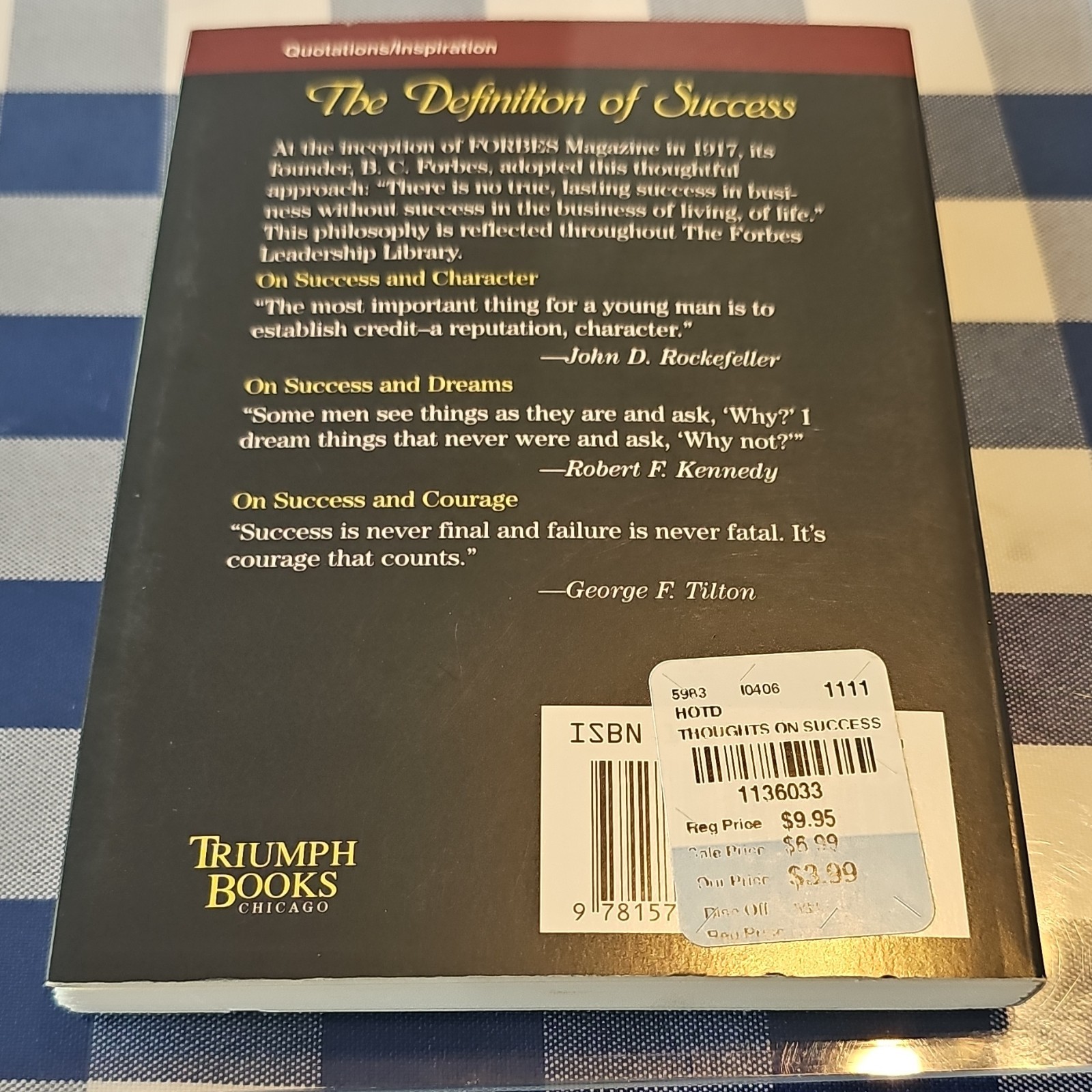 Forbes Leadership Library Thoughts On Success PB 1997 Triumph Books Quotations