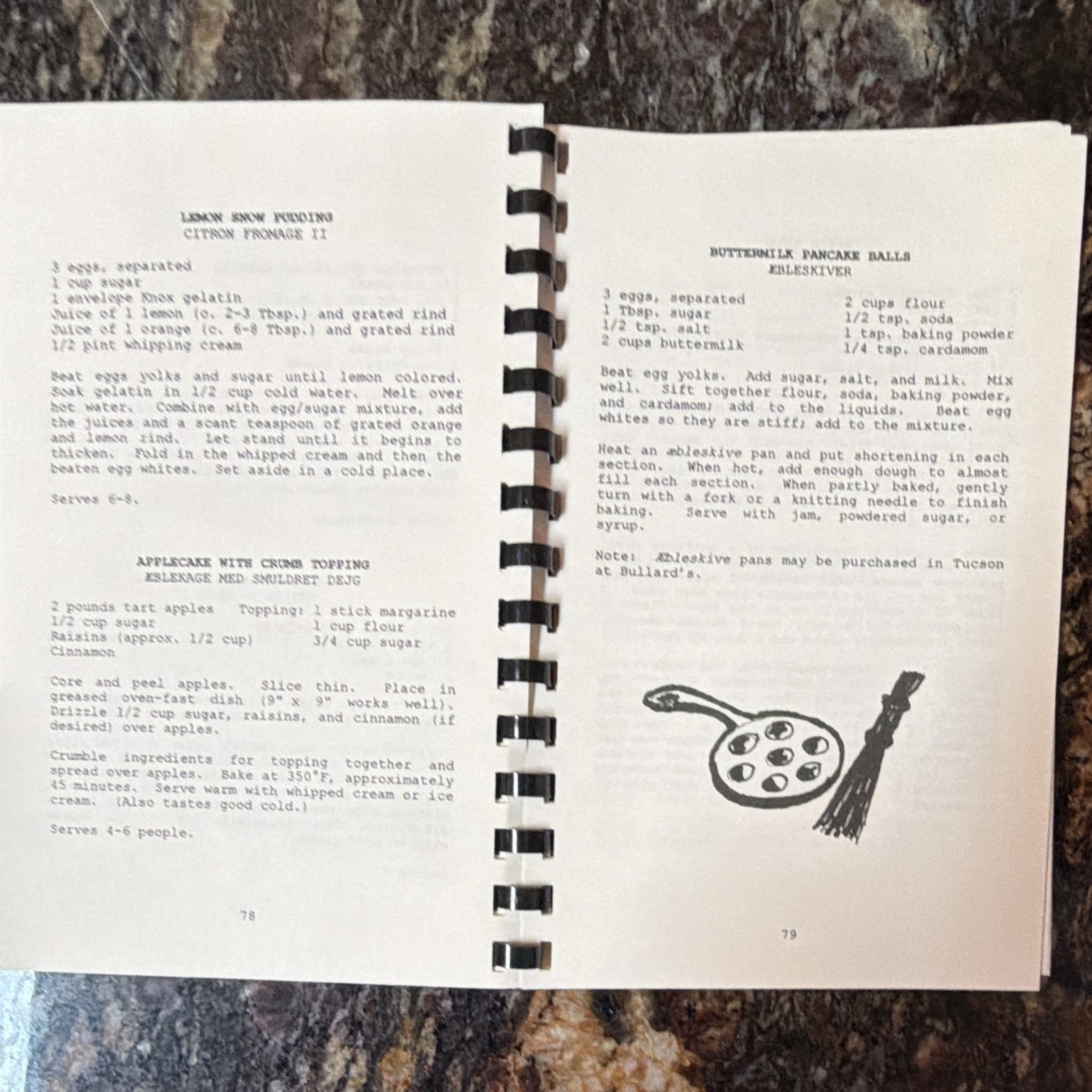 The Danish Club of Tucson Danish Recipes Cookbook Paperback Ring/Wire Bound