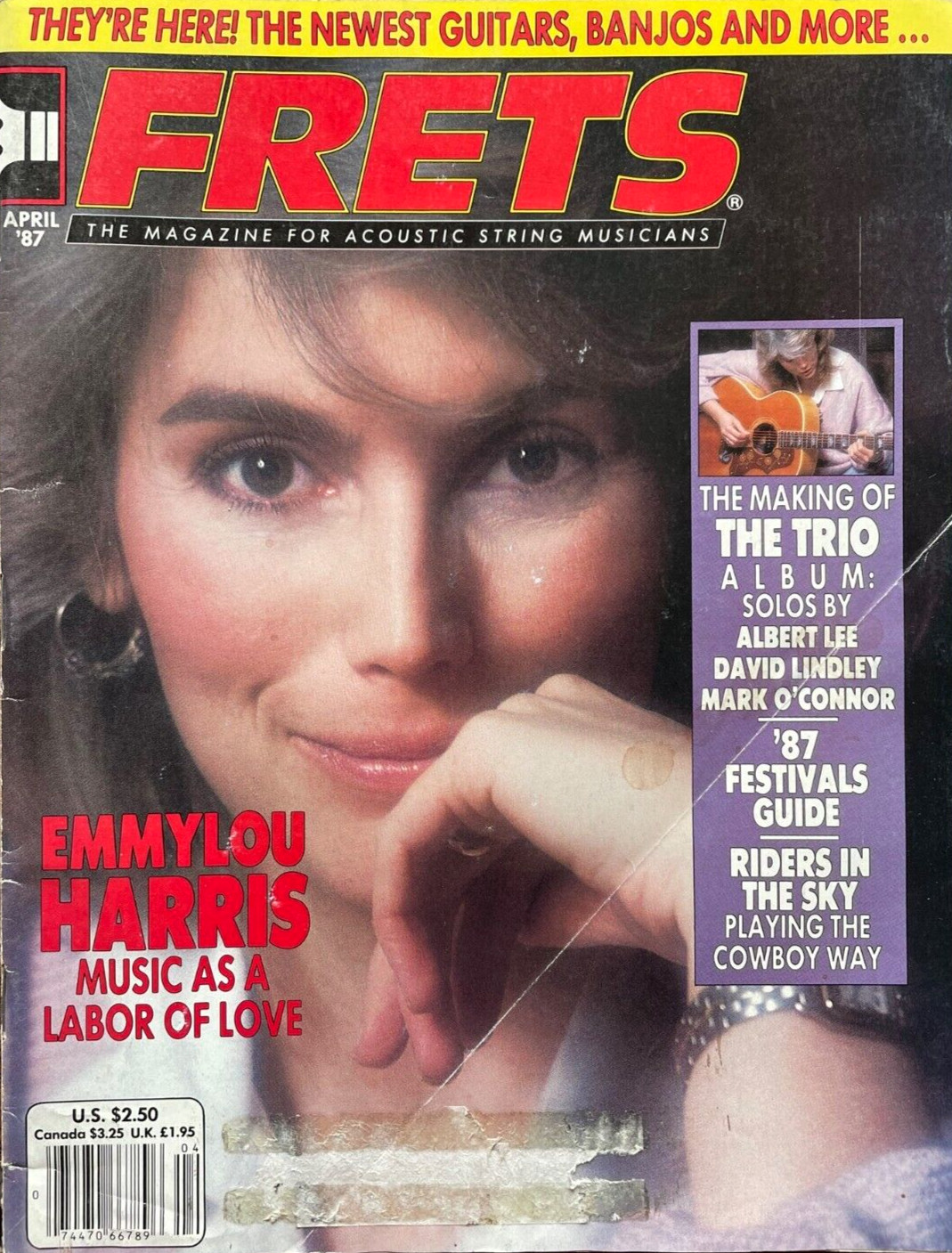 Frets Magazine April 1987 Emmylou Harris Albert Lee David Lindley Mark O’Connor