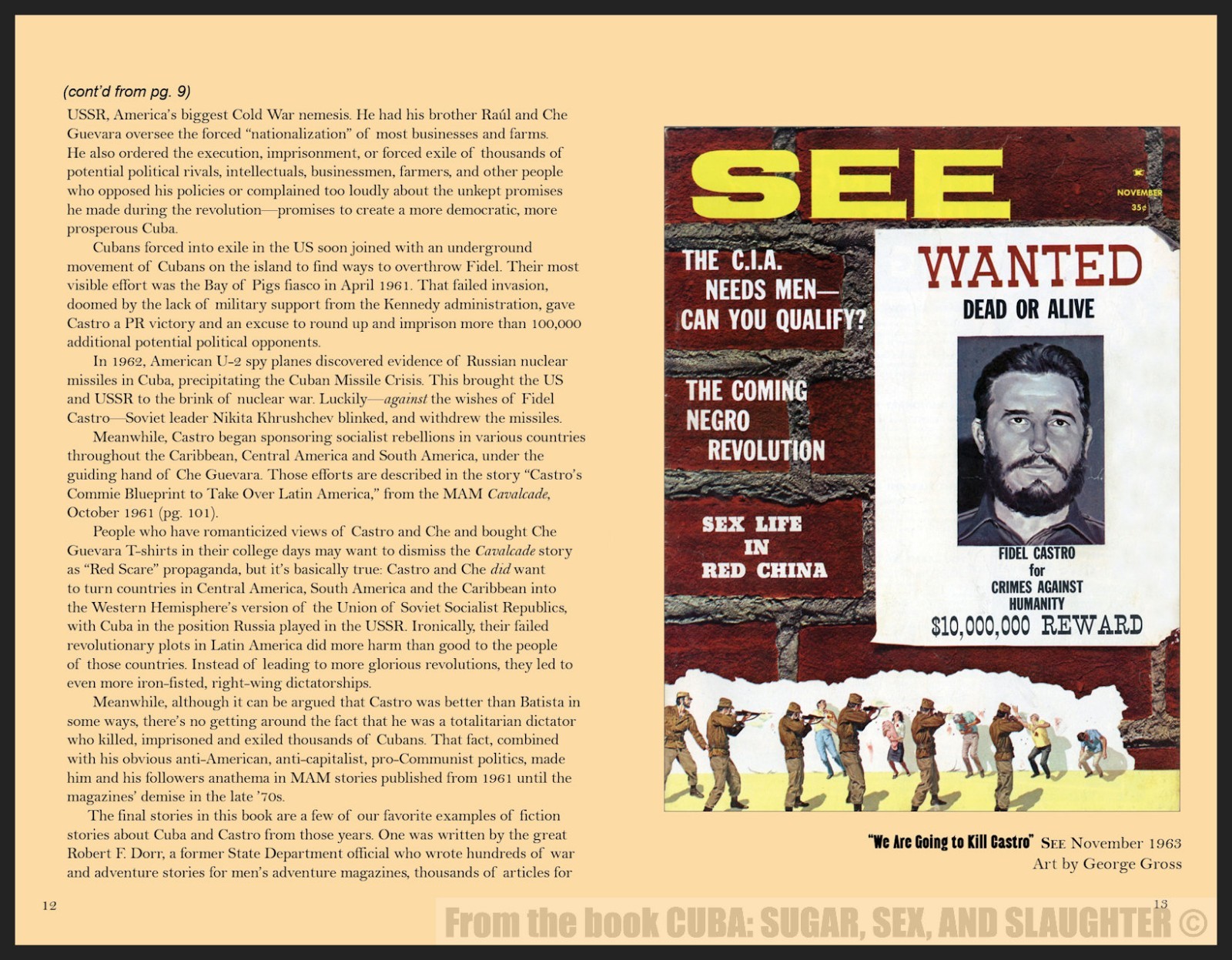 CUBA: SUGAR, SEX, AND SLAUGHTER men’s adventure story & art anthology hardcover