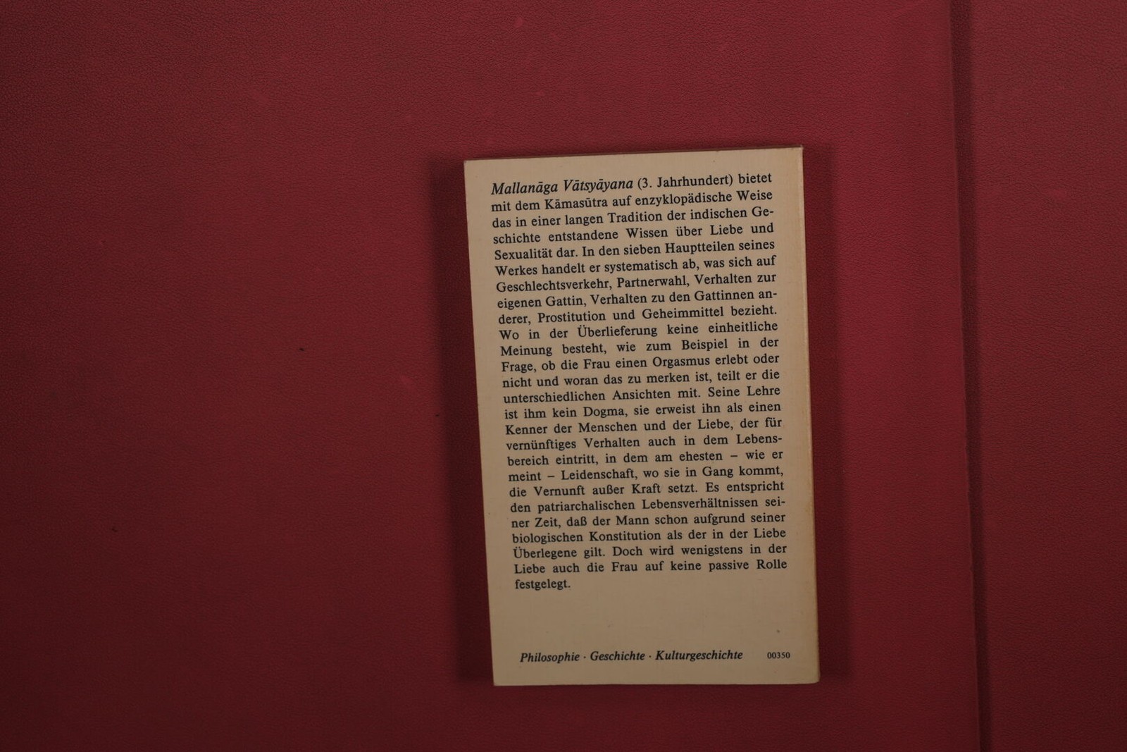 387321 Mallanaga Vatsyayana DAS KAMASUTRA Verlag Philipp Reclam jun.