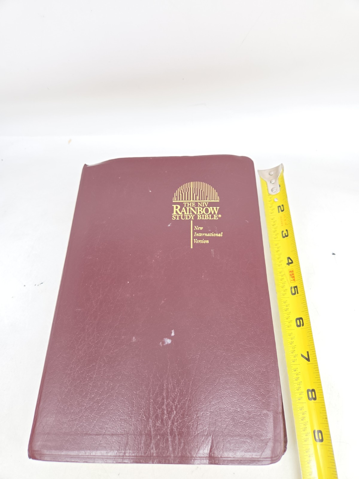 NIV Rainbow Study Bible, Burgundy, Color Coded, Thumb / Index, Bonded Leather