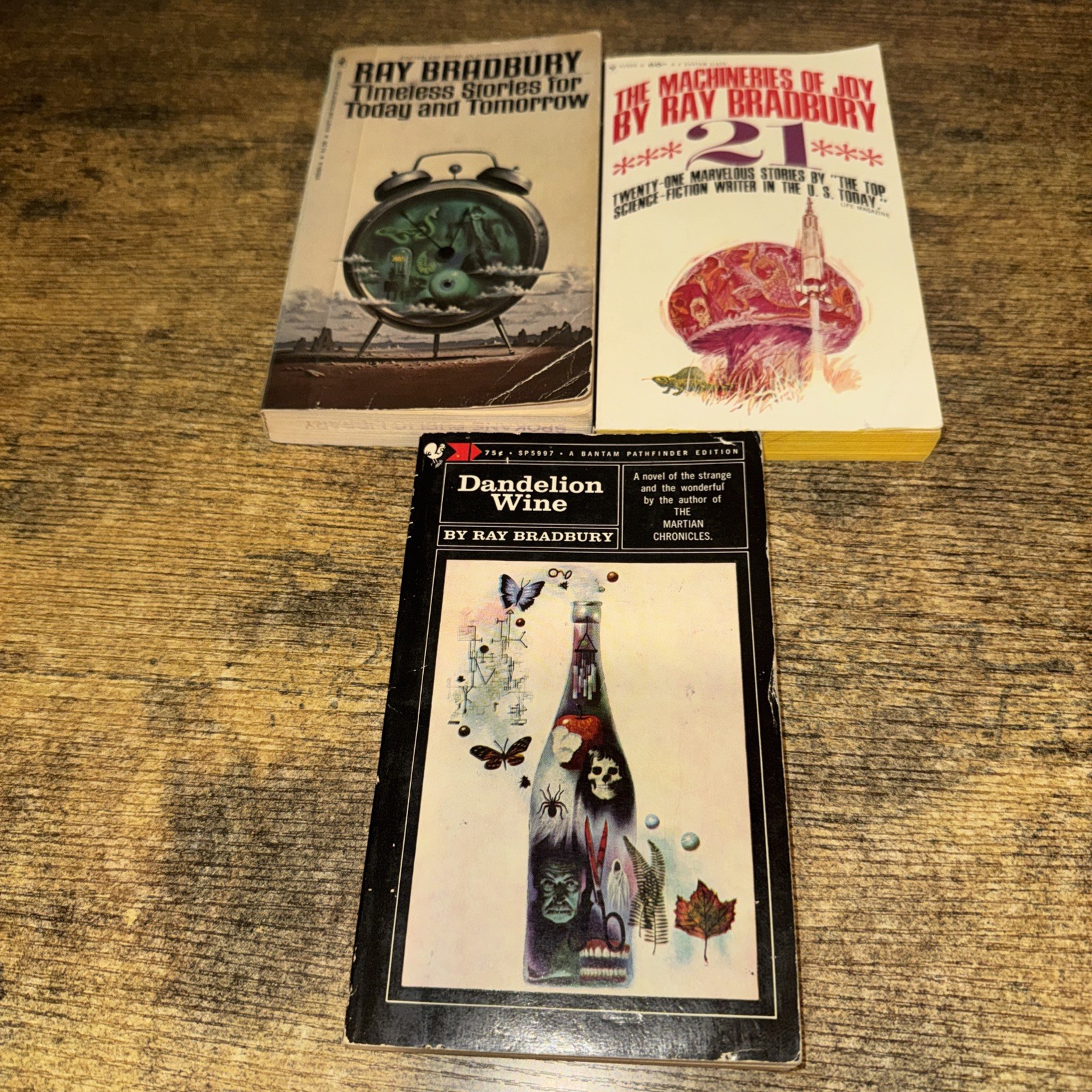 Ray Bradbury lot of 3 vintage Sci-Fi paperback books, Dandelion Wine + more