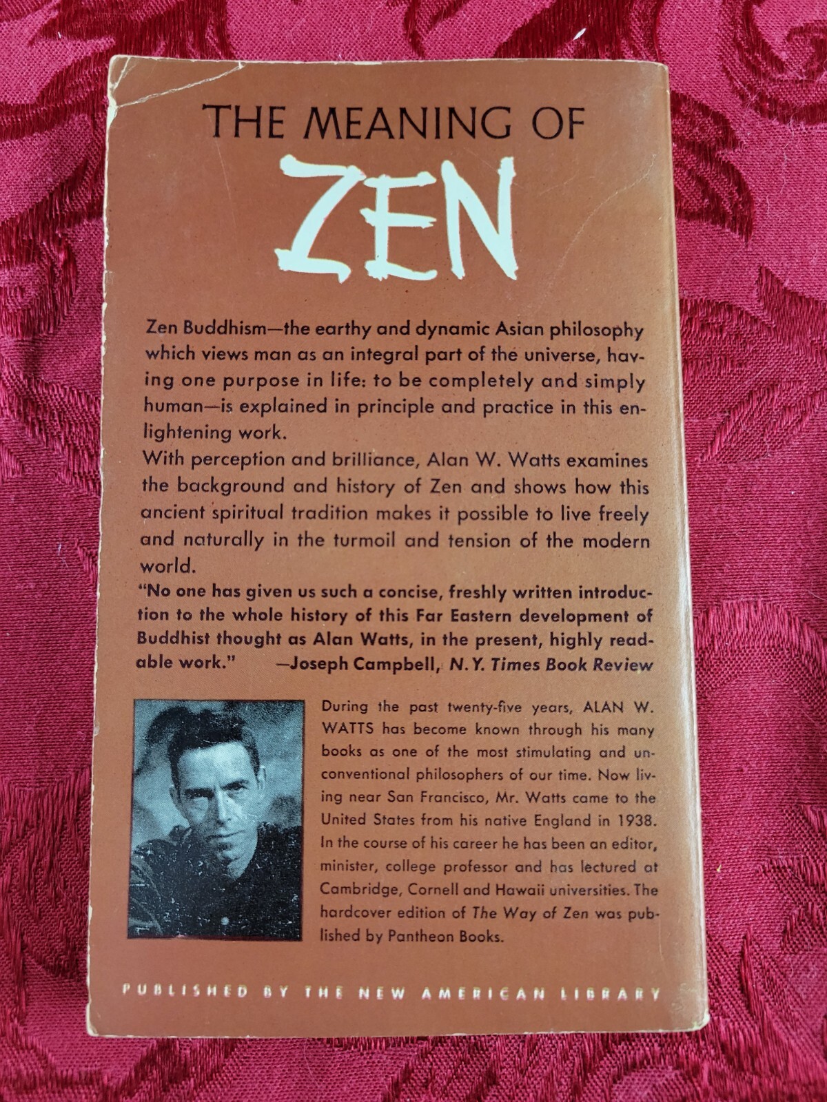 Alan W. Watts – THE WAY OF ZEN (1959) 1st New American Library Printing