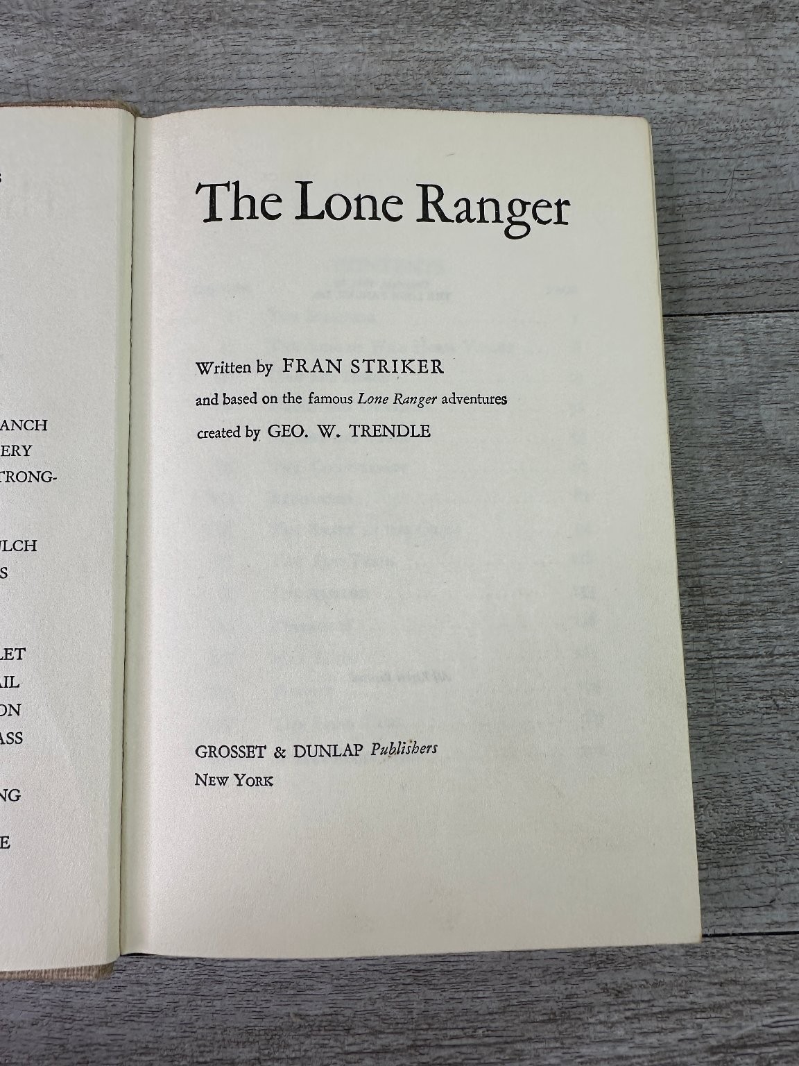 The Lone Ranger Fran Striker 1936 Vintage Hardcover Western Adventure Grosset &