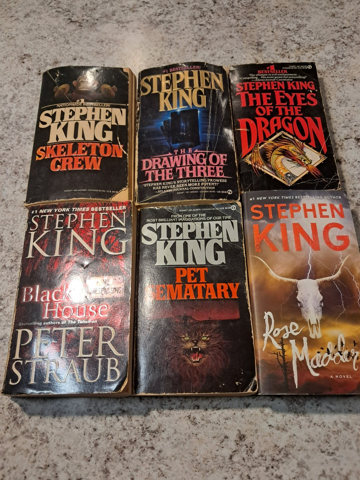 Stephen King 6 Book Lot Books Per Semetary Skeleton Crew Black House & More