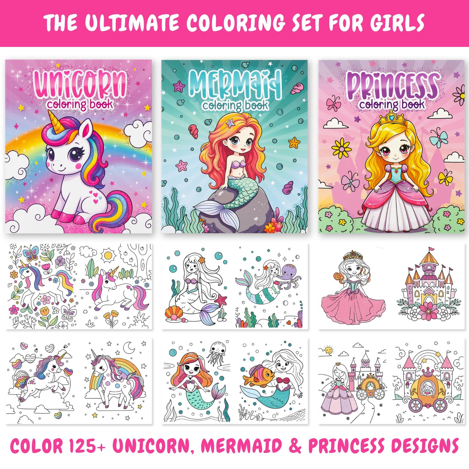 ZICOTO Fun Coloring Books for Kids Set of 3 – 7.09 x 8.46 inches, Colorful
