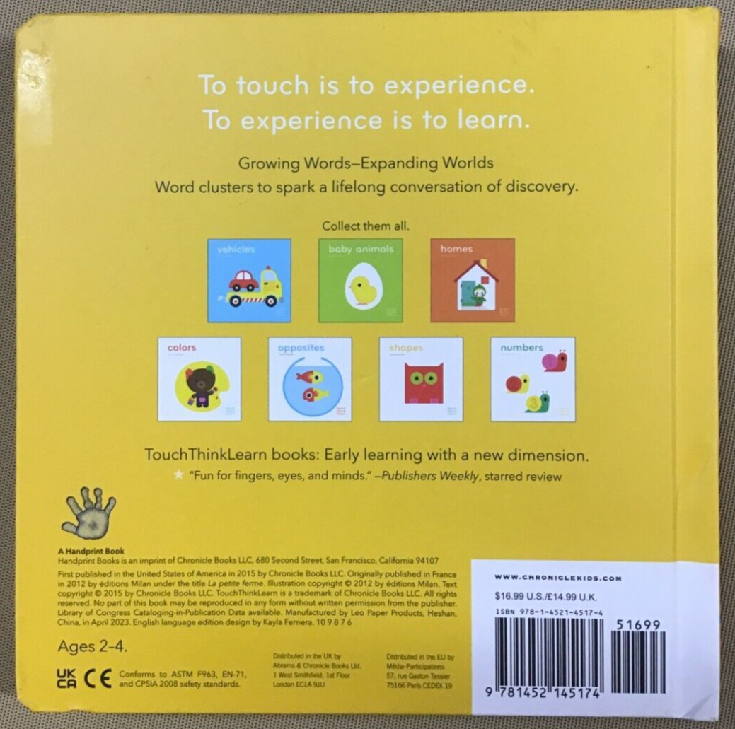 Farm – (Touch Think Learn) by Xavier Deneux (Board Book) NEW 📖