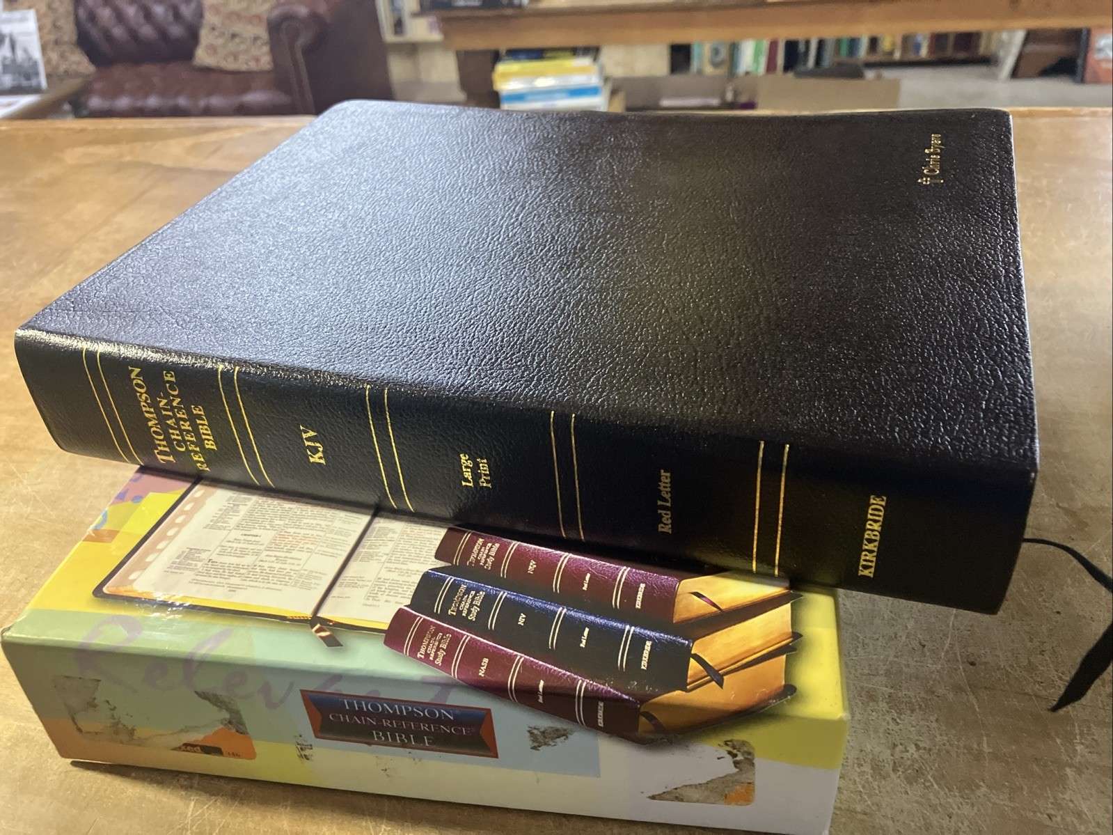 Kirkbride THOMPSON CHAIN REFERENCE Bible KJV Leather Large Print 1988 5th USA