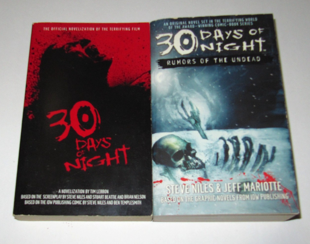 30 Days of Night & Rumors of the Undead – lot of 2 paperback books