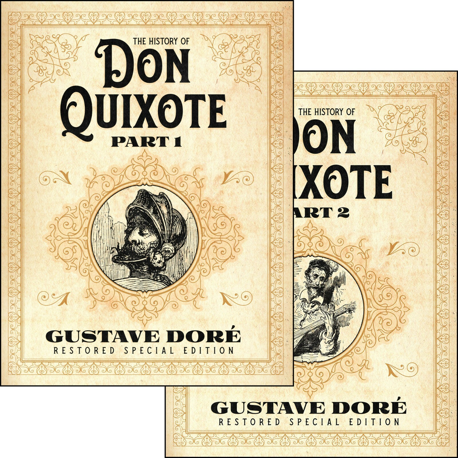 The History of Don Quixote Gustave Doré Special Ed. TWO VOLUME SET *Brand New*