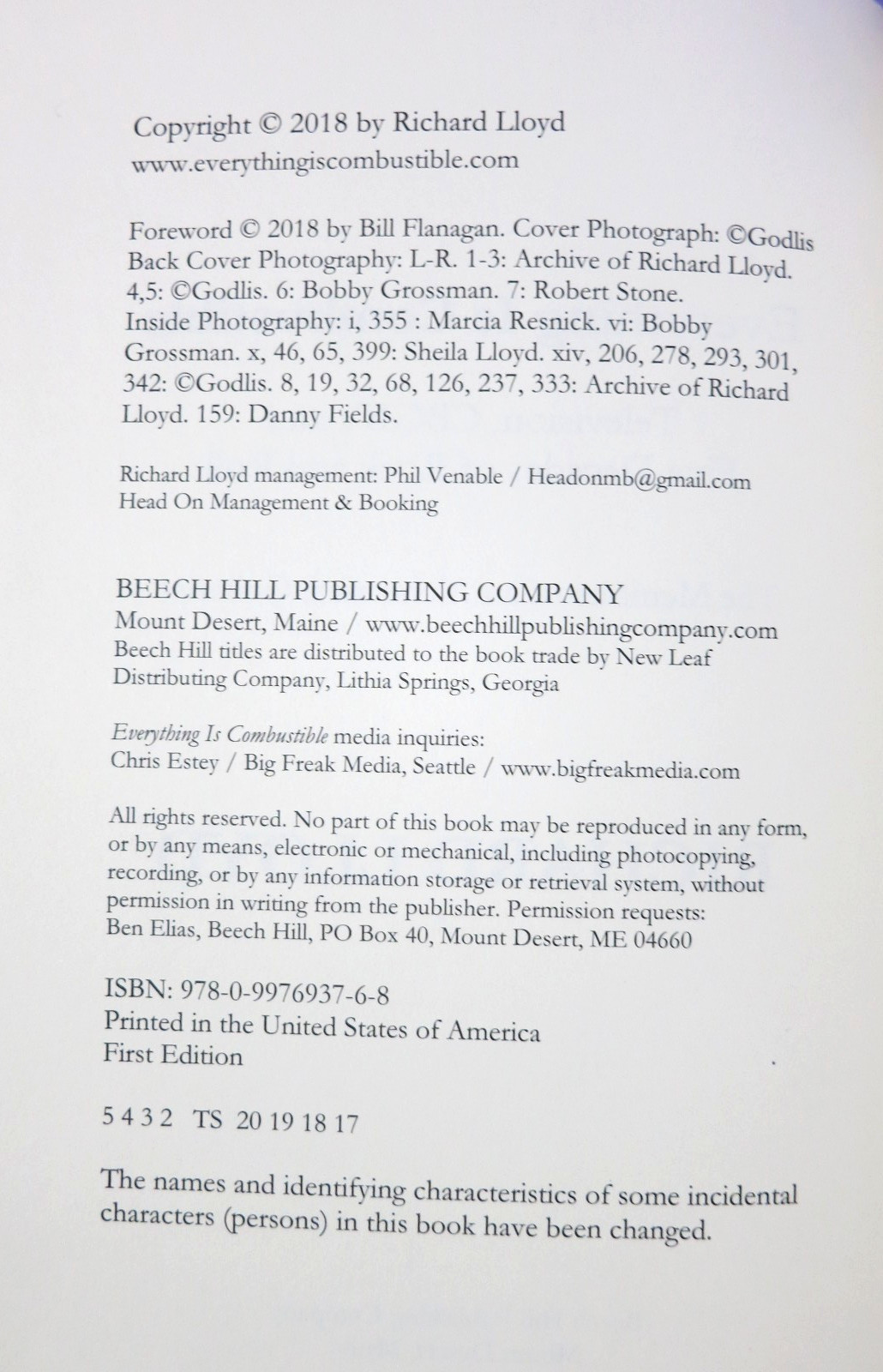Everything Is Combustible by Richard Lloyd 1st Edition Hardcover DJ RARE! OOP!