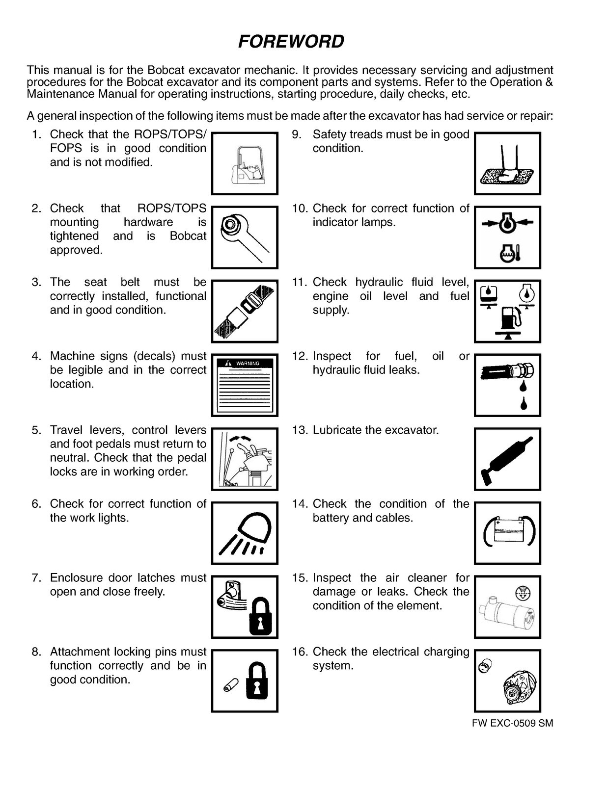 BOBCAT 331 331E Compact Excavator Service Manual SN AACS11001 Up, FOLDOUTS