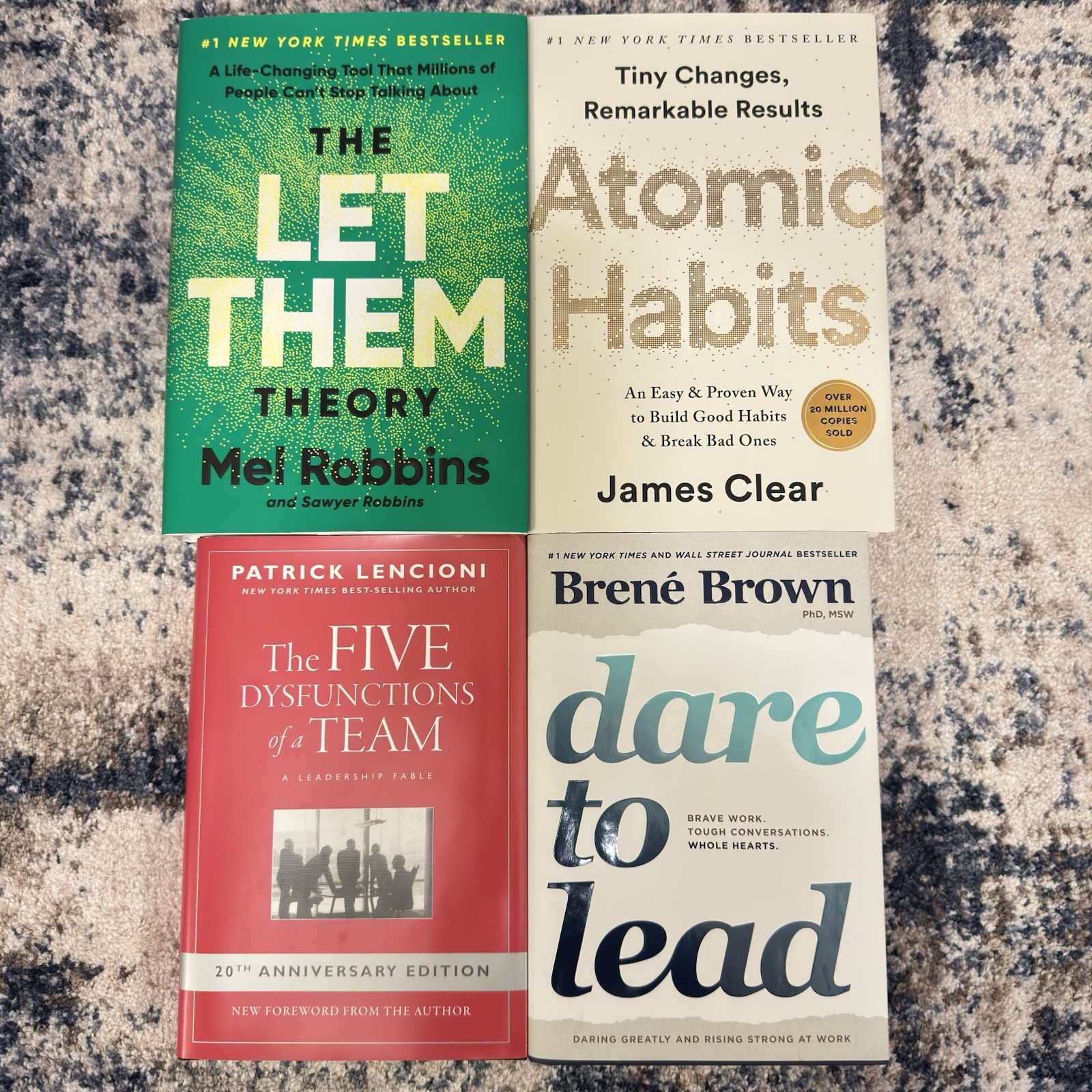 Self Help Book Lot Of 4 Atomic Habits, Let Them, Dare To Lead, Five Dysfunctions