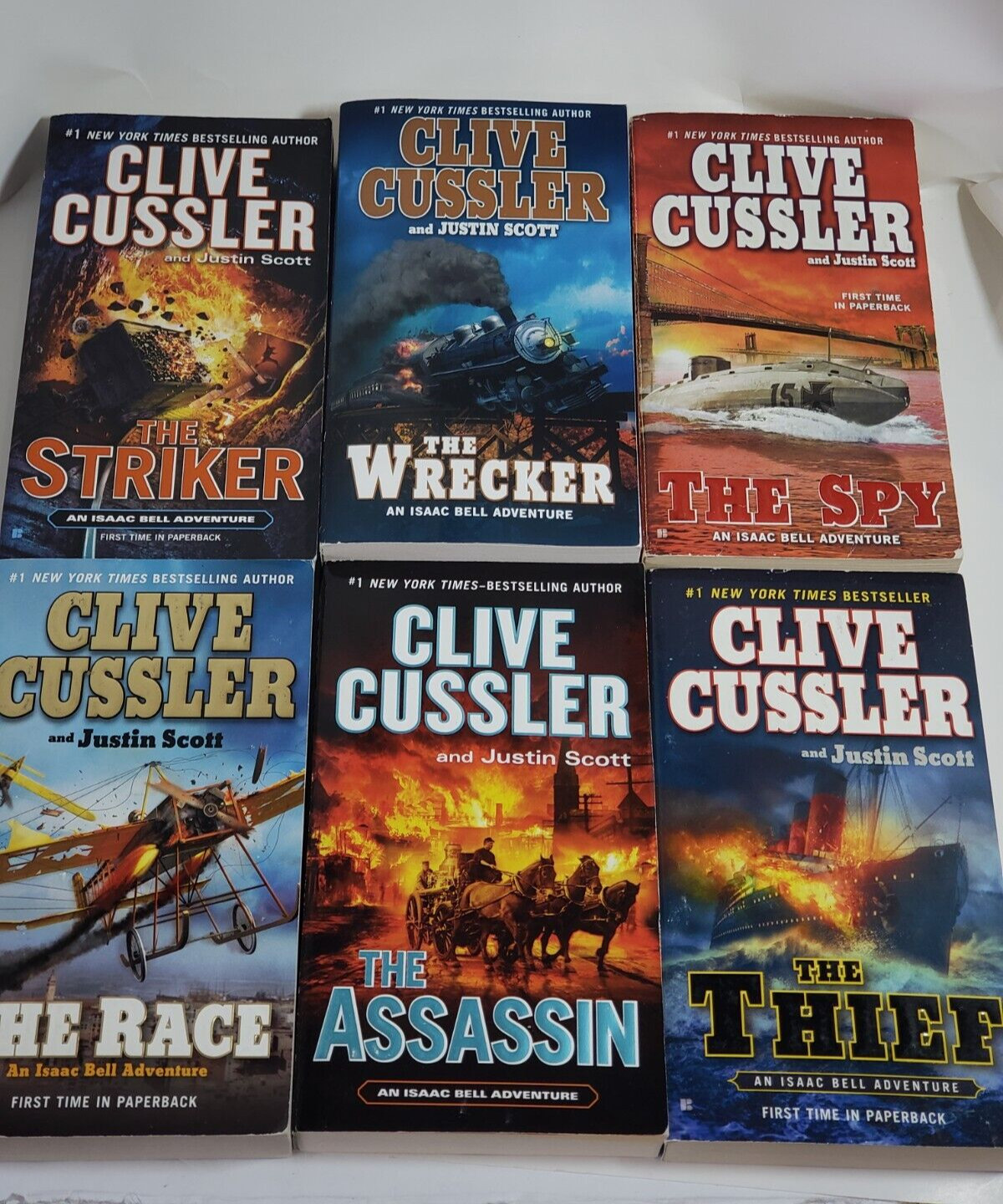 Clive Cussler Paperback Books All Isaac Bell Adventures Good Condition 6 Count