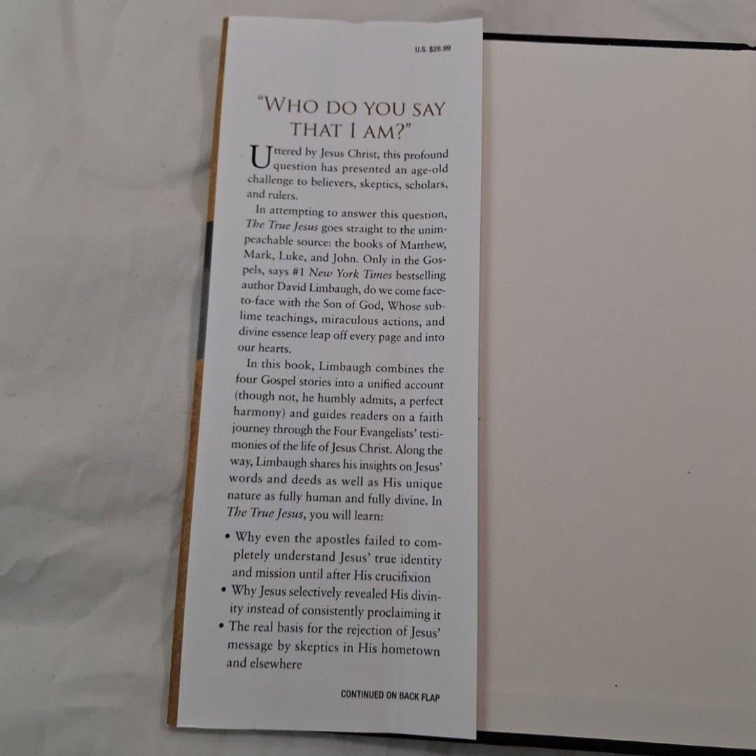 The True Jesus By David Limbaugh Hardcover Regnery Publishing 2017 Religion