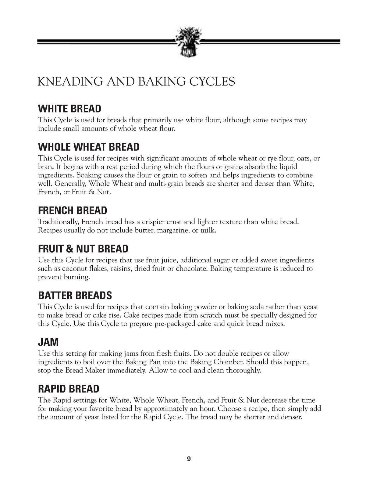 BREADMAN TR2200C Instruction Manual and Recipe Guide, BINDER – TOUGH COVERED