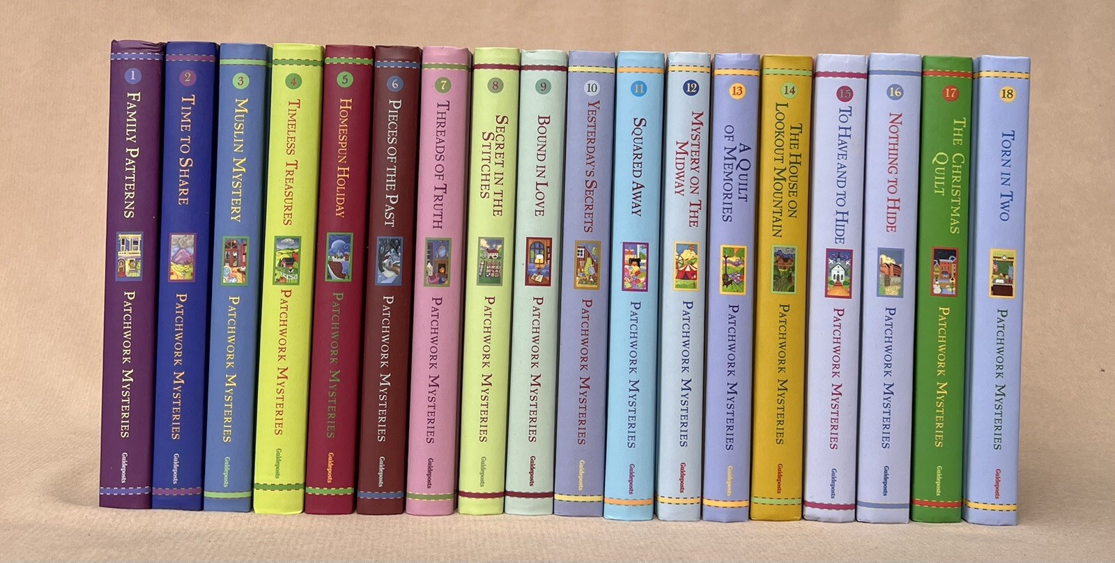 PATCHWORK MYSTERIES Guideposts Lot Of #1-18 Set Fiction HC Books inspiration