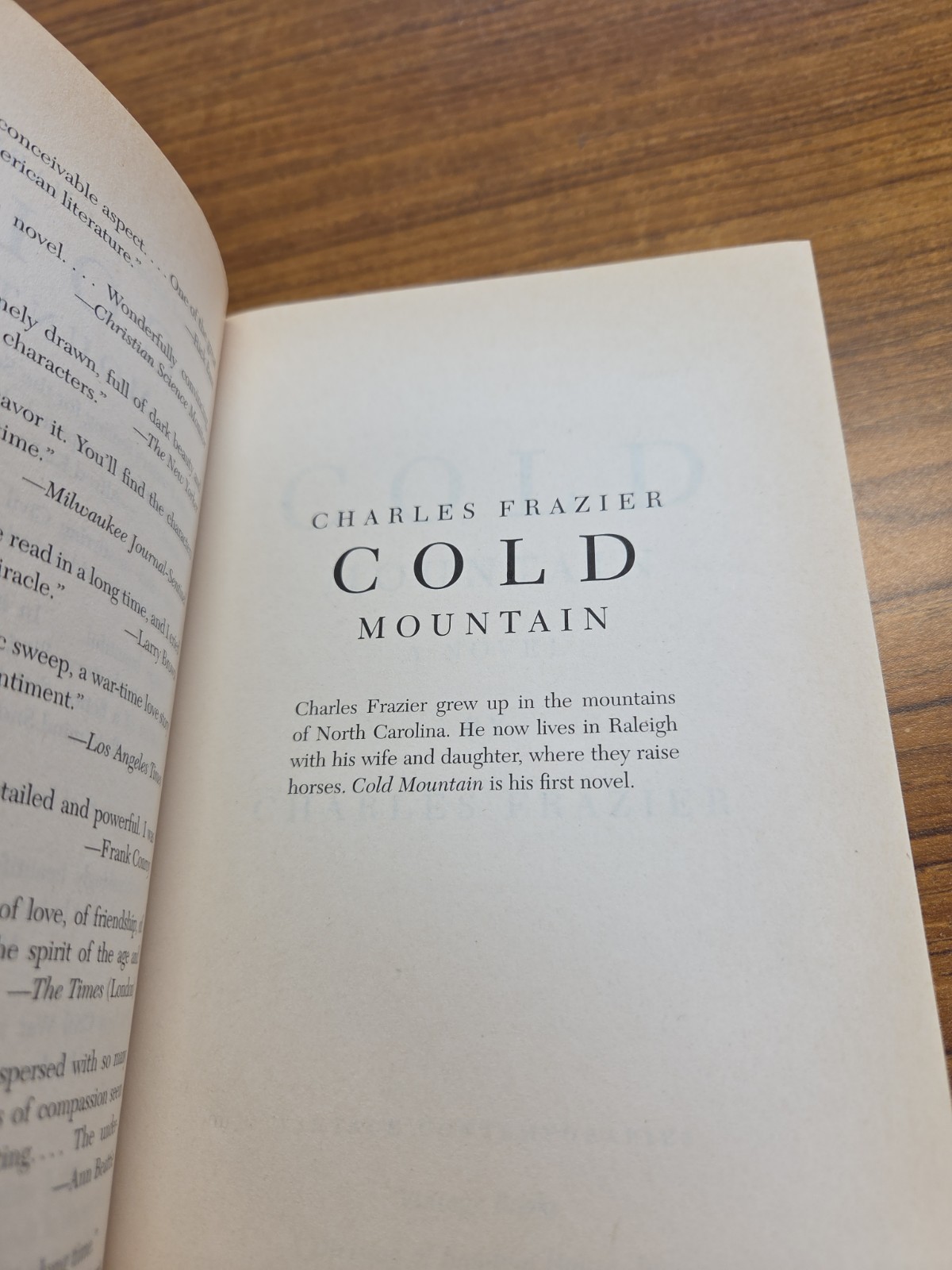 Cold Mountain PB 1998 by Charles Frazier