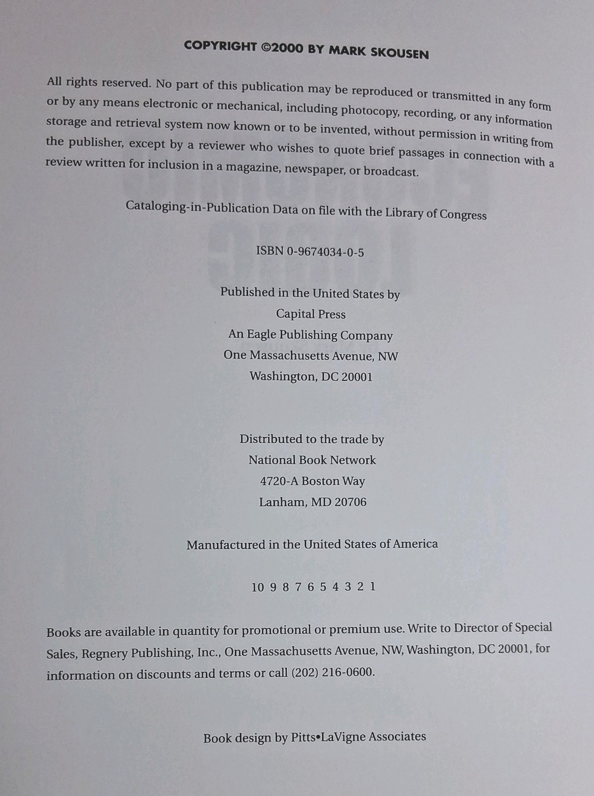 Economic Logic-Mark Skousen 2000 Paperback 1st Printing Capital Press