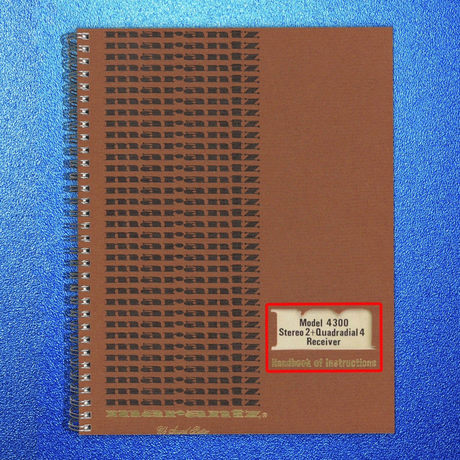 MARANTZ 4300 Stereo Receiver Instruction Manual – WIRE FIXED – TOUGH JACKET