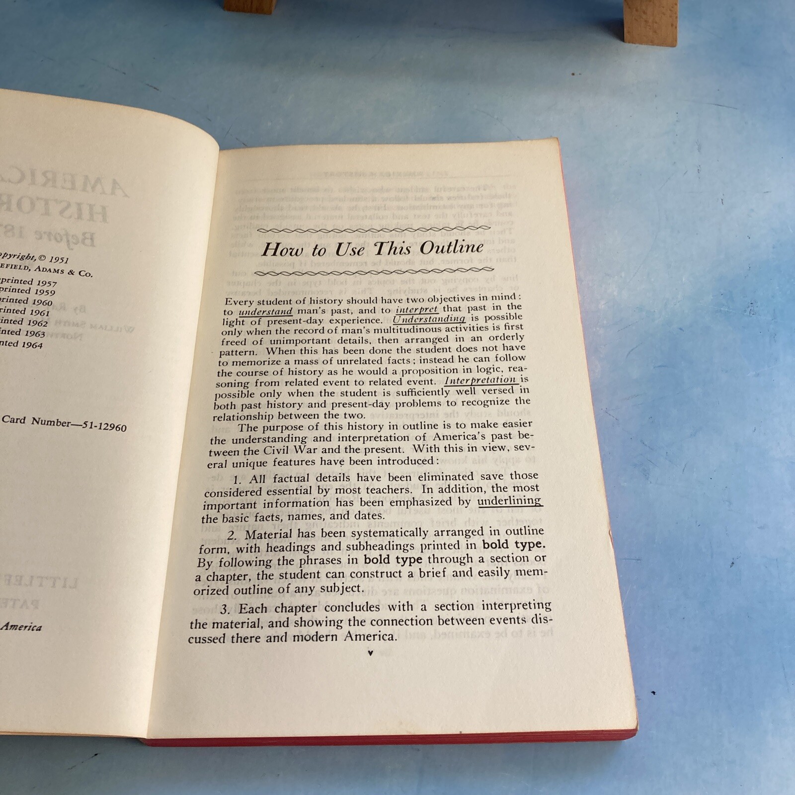 American History Before 1877~W/ Questions & Answers~Ray Billington~VINTAGE 1964!