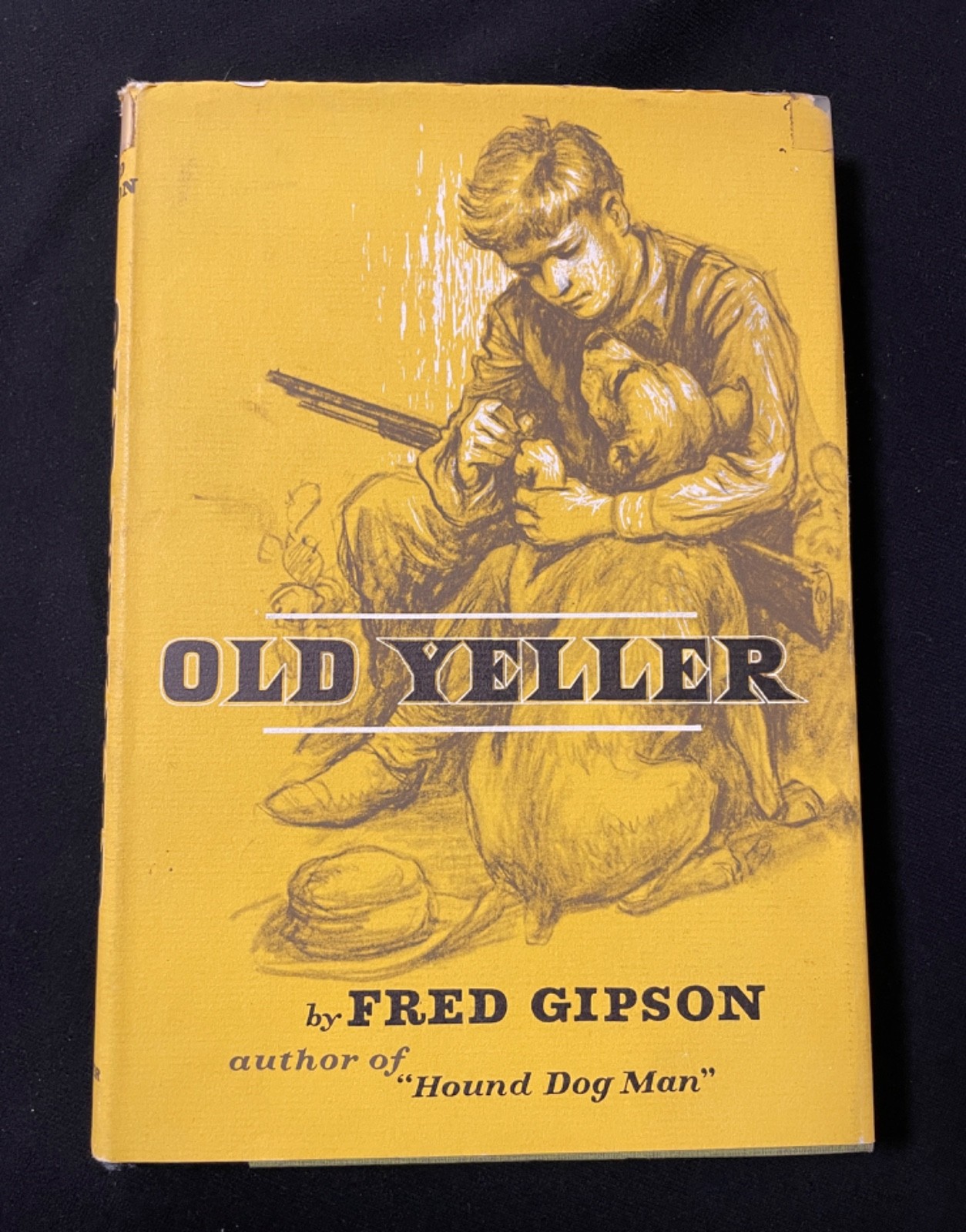 Old Yeller Fred Gipson 1956 First Edition Harper DJ Carl Burger Dog Classic Book