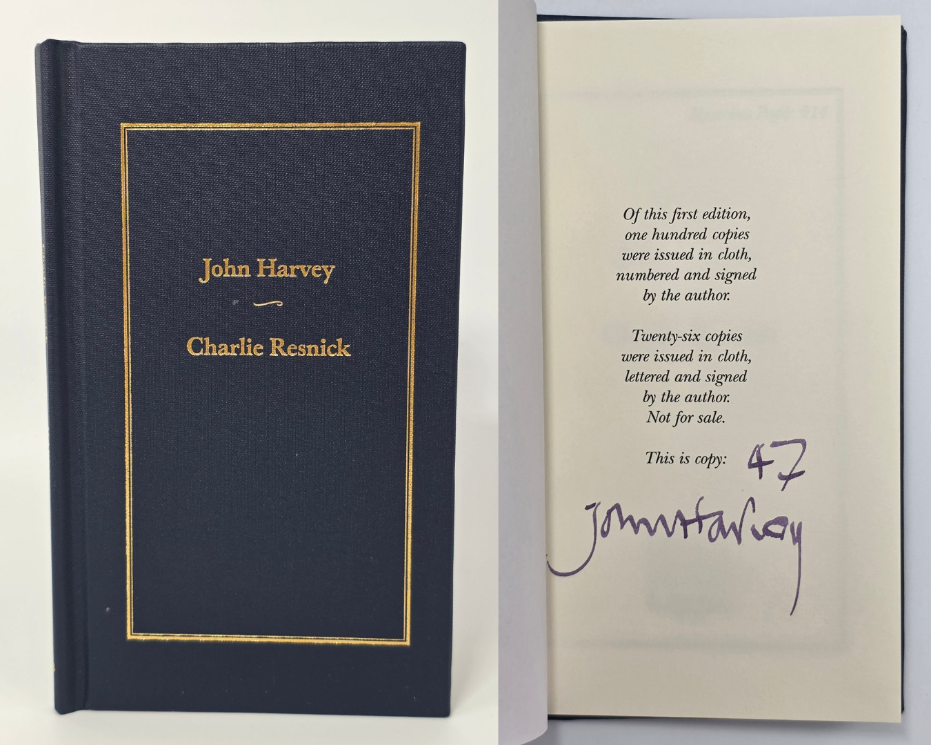 John Harvey SIGNED “Charlie Resnick” Mysterious Profile 1st Ed. Limited #47/100