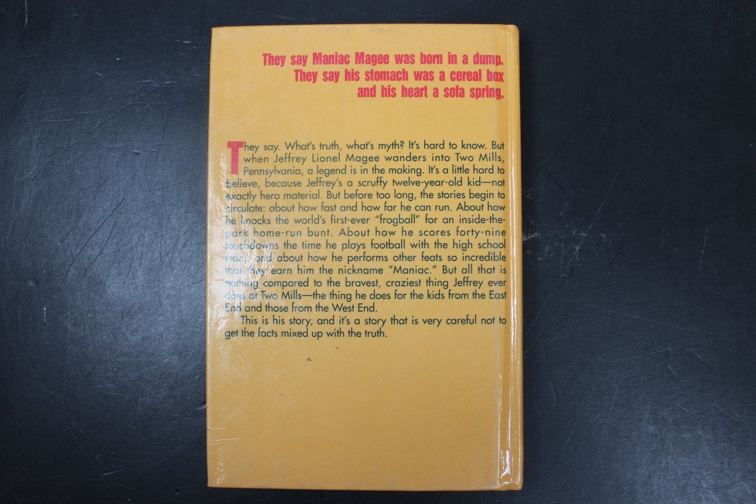 Maniac Magee Jerry Spinelli 1992 Newbery Medal HarperTrophy PERMA-BOUND