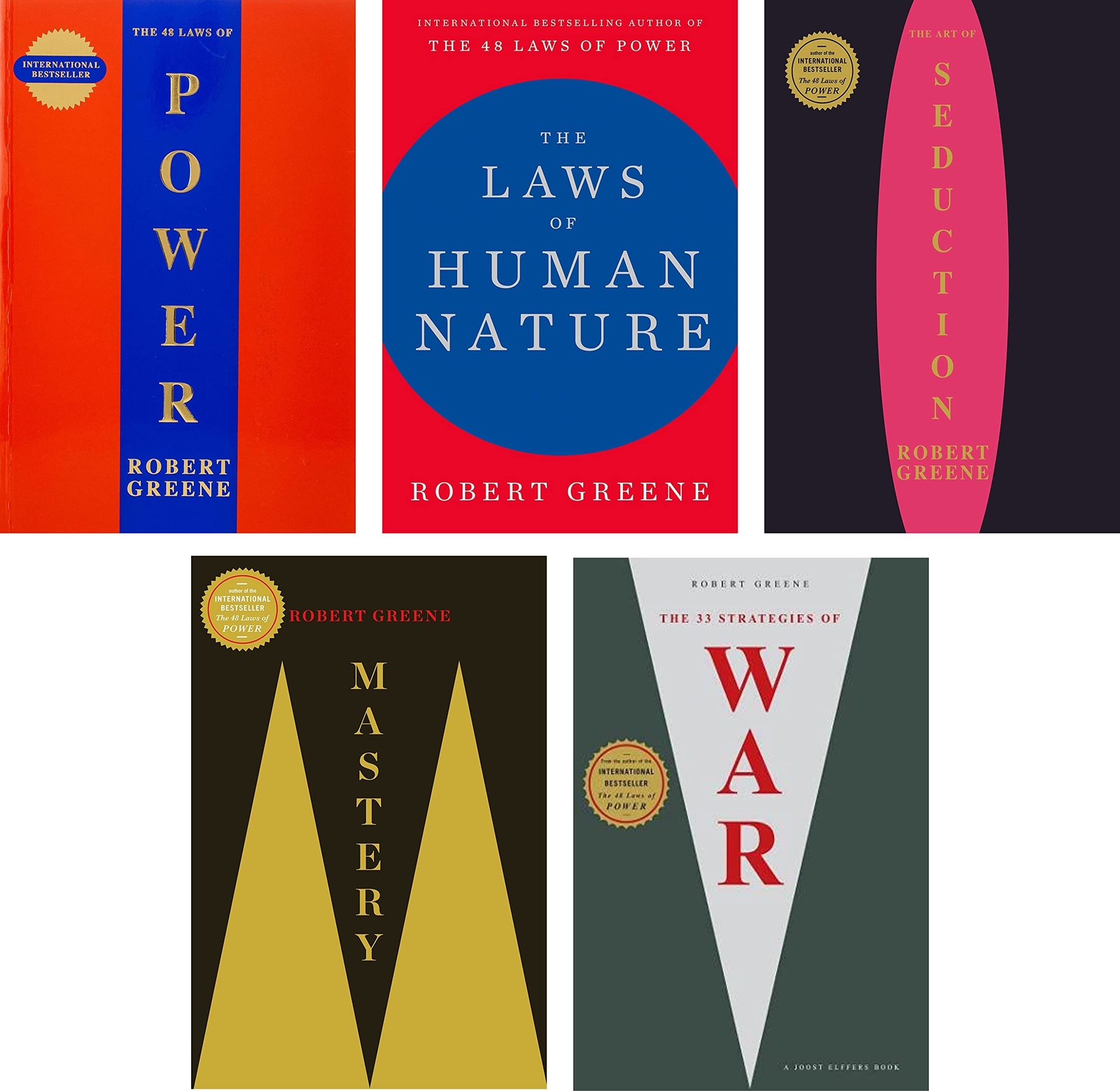 Robert Greene 5 Books Collection Set-The 48 Laws of Power, Human Nature,Seductio