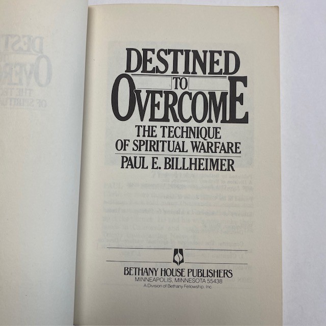 Destined to Overcome Paul E. Billheimer 1982 Paperback Spiritual Warfare Good