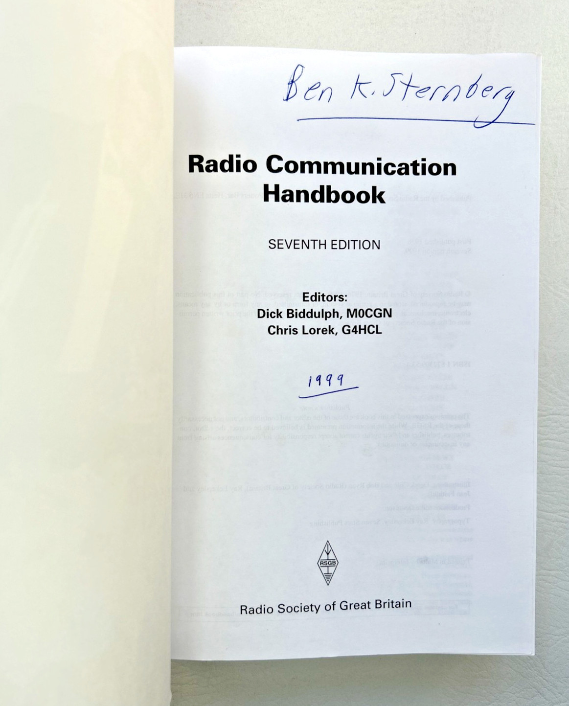 Radio Communications Handbook Softcover 7th Edition 1995 RSGB