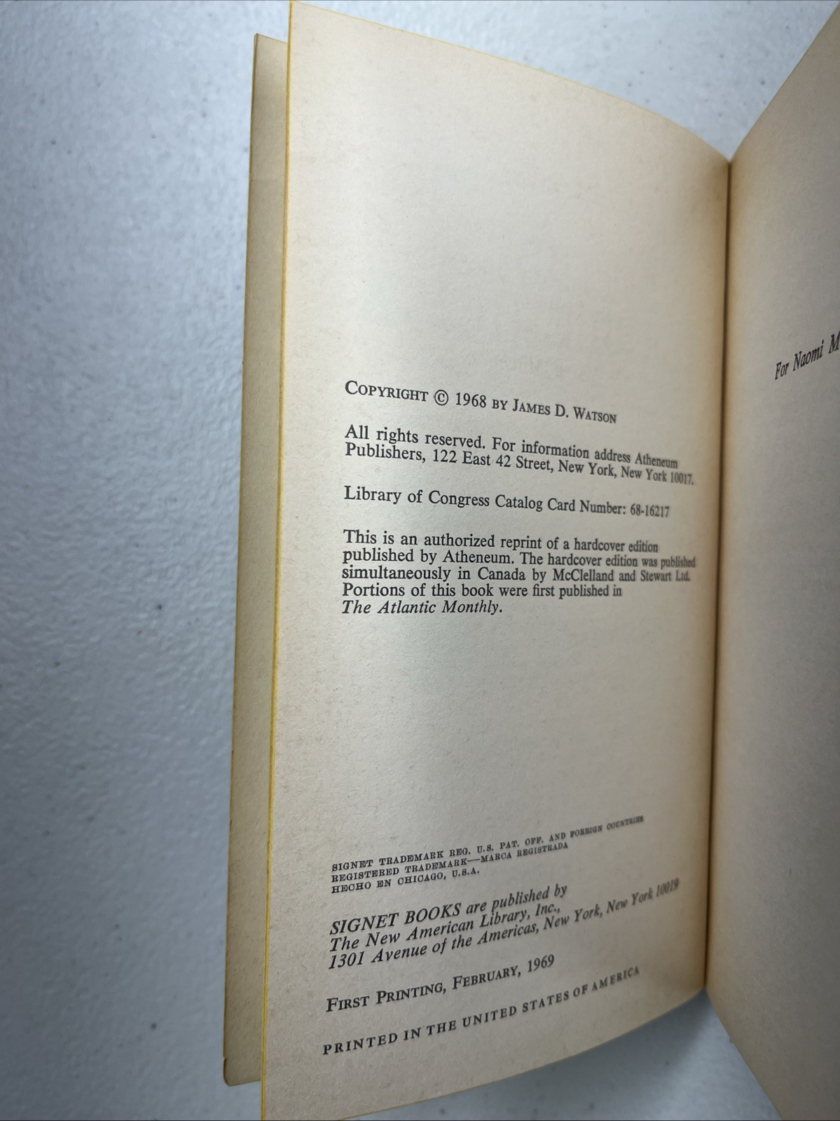 The Double Helix by James D. Watson, 1969 Paperback
