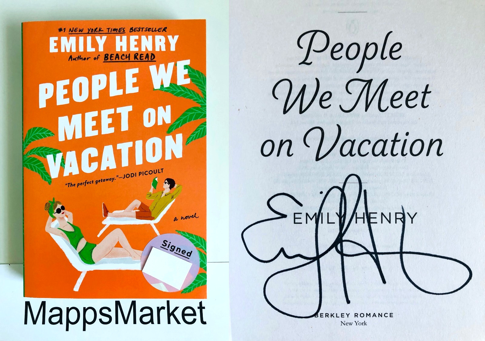 SIGNED People We Meet on Vacation by Emily Henry 1st (2021, Trade Paperback)